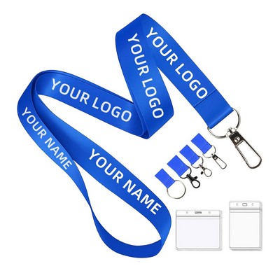 3/4" Polyester Lanyard with Metal Crimp & Lobster CLaw